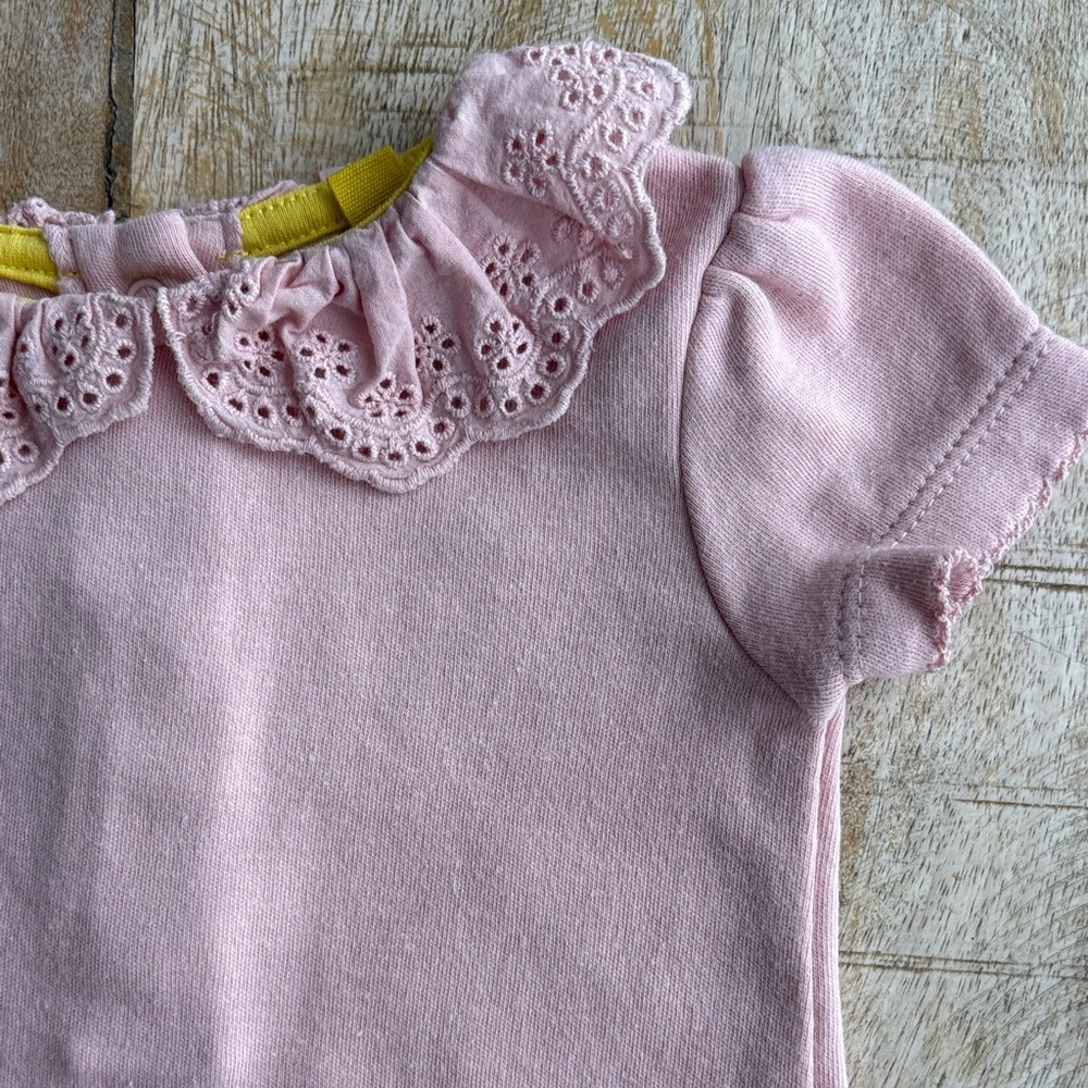 Mini Boden Pink Ruffled Collar Onesie 3-6m - Picture 3 of 6